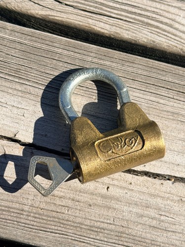 Vintage abloy brass padlock - vintage,