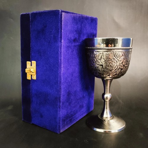 Silver brass goblet - brass,