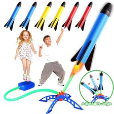 Toy Rocket Launcher for Kids with 1-3 Foam Rockets and Toy Air Rocket Launch UK