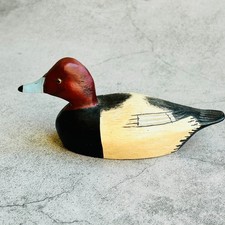 Elmer Crowell Redhead East Harwich Duck Decoy Figurine Signed Joe Seme