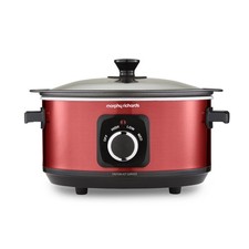 Morphy Richards 3.5L Slow Cooker Accents Sear and Stew, Metallic Red , 460026