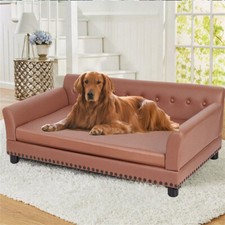 Extral Large Dog Sofa Couch Raised Pet Lounge Bed Chair Padded Cushion Mat