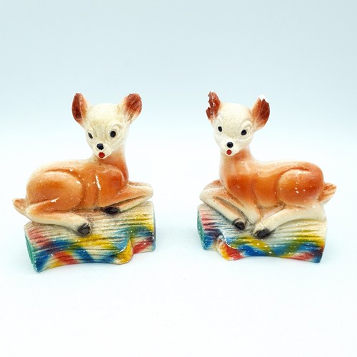 Chalkware deer figurines - chalkware,
