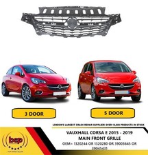 VAUXHALL CORSA E 2015 - 2019 MAIN GRILLE NO CHROME RADIATOR TOP BADGE GRILLE