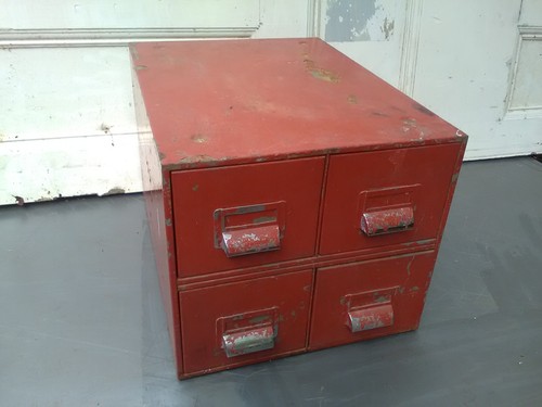 Vintage metal drawer index - metal, 4