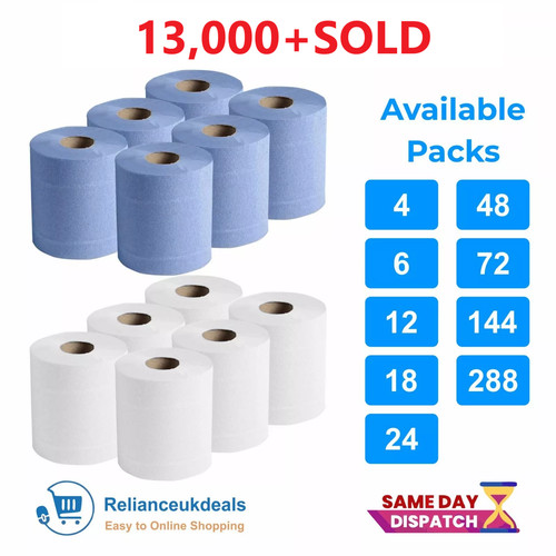 Centrefeed blue white rolls - blue,