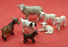 SCHLEICH Farm Animals - 1 Sheep + 3 Lambs, 1 Nanny Goat + 2 Kids