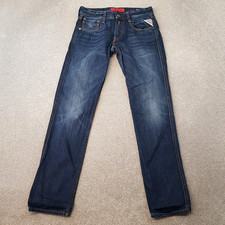Replay Mens Jeans 30x32 Blue Anbass M914 Slim Denim Zip Fly Skinny W30 L32