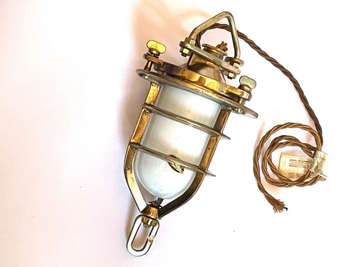 Antique brass ship - brass, light