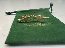 Gold Music Trumpet Cufflinks Elegant Brass Accessories for Musicians