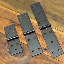 Black Backflap Strap Hinges Heavy Duty Powder Coated Tee Gate Door Box Shed New