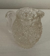 Antique Clear Pressed Glass Child's Toy Pitcher - 2.5" high and 2.25" wide