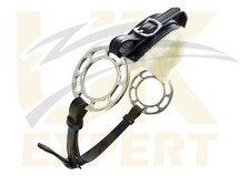 Bitless Bridle Polish Wheel Hackamores, Leather with Fur Hackamore Black & Brown