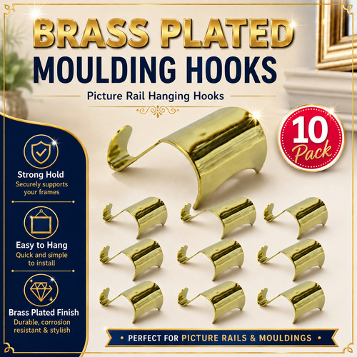 Brass plated picture rail - plated,
