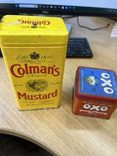 Colmans Mustard and Oxo Tins