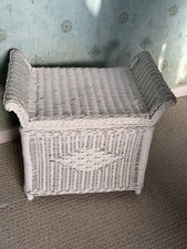 Vintage White Wicker Storage