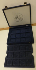 Empty Westminster style Blue Coin storage Box holds 24 Crowns : Historic Coins