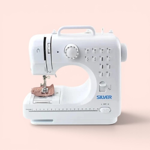 Silver small sewing machine - sewing,