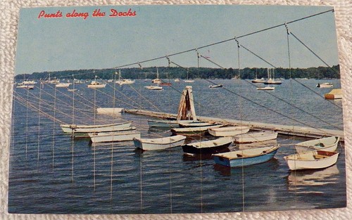 Chrome postcard punts boats - chrome,