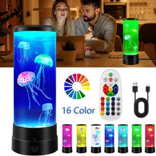 Jellyfish Night Light Aquarium Lava Lamp USB Jellyfish Tank Mood Light 16 Color