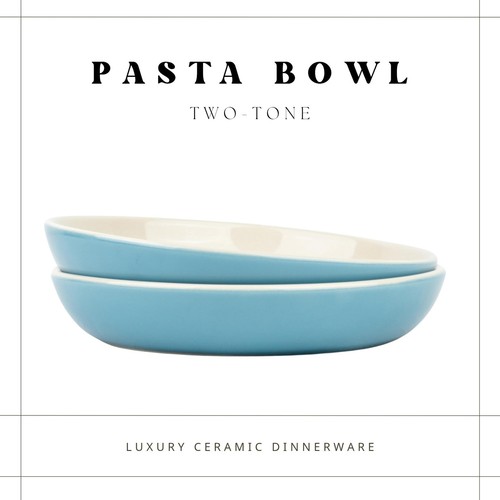 Salad pasta bowl turquoise - salad,