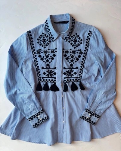 Zara blue white striped - blue,