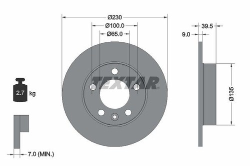 Textar 92082503 rear brake - textar,