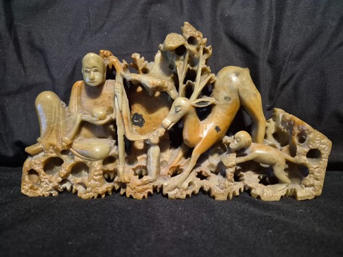 Vintage soapstone carving sage - vintage,