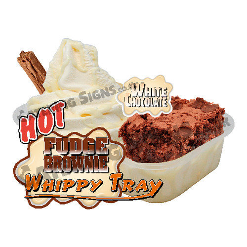White chocolate hot - chocolate, brownie