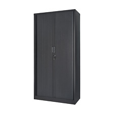Tambour Storage Cabinet, Lockable Steel Office Cupboard Rolling Sliding Door