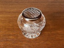 Royal Brierley Fuchsia Pattern Small Rose Bowl Lead Crystal 3” Tall