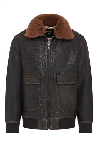 Men brown leather aviator - men's,