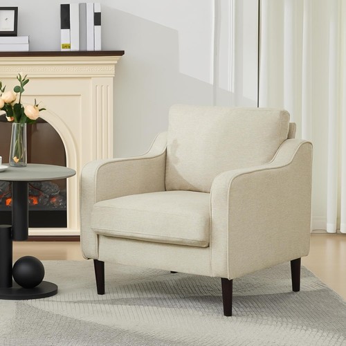 Linen modern curved - modern-curved, armchair