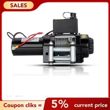 ELECTRIC WINCH 13500lb 12v STEEL ROPE BLACK WIRELESS RECOVERY 4x4 & wire remote