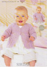 SIRDAR Crochet Pattern 1420 Baby Cardigans 4 Ply 0-3 years