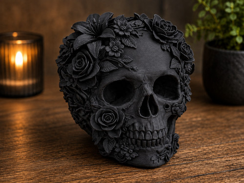 Floral skull ornament gothic - skull,