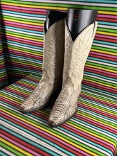 Vintage Acme Men’s Snakeskin Leather Cowboy Western Cowgirl Riding Boots Uk 8.5
