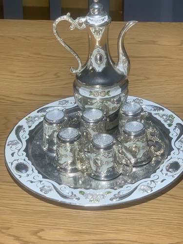 Silver plate tea pot - silver, six