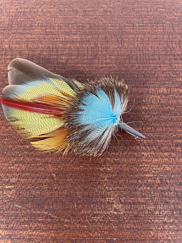 Vintage feather hat - hat, brooch