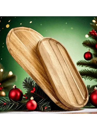 Natural wooden serving - serving, tray