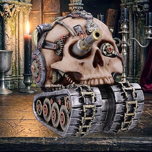 Techno tank steampunk skull - steampunk,