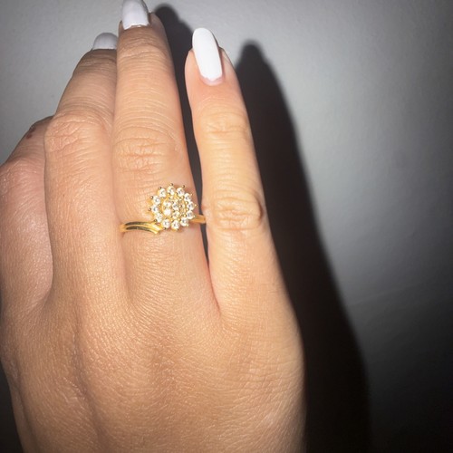 22ct gold stone ring - gold,
