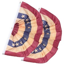  2Pcs Garden Flags Independence Day Decorative Flags Fan Flag Bunting for