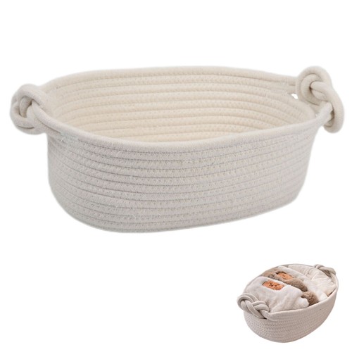 Cotton rope woven basket - rope,