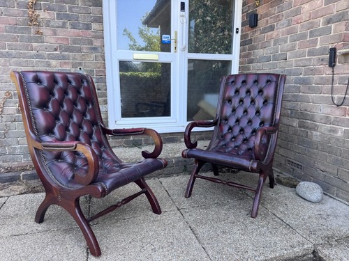 Pair chesterfield oxblood - pair, of
