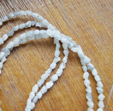 2-4mm Natural White Raw Diamond Tumbles Rough Long drilled diamonds 4" strand