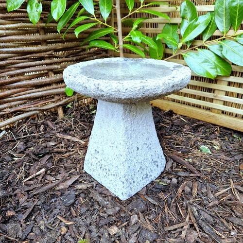 Weathered grey mini bird bath - mini,