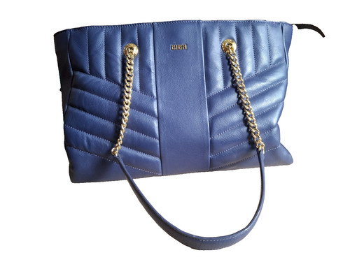 Biba dark blue quilted - blue, leather