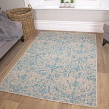 Modern Duck Egg Blue Living Room Rugs Non Shed Shaggy Rugs For Home in Blue NEW