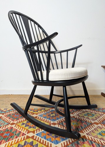Black ercol rocking chair - black,